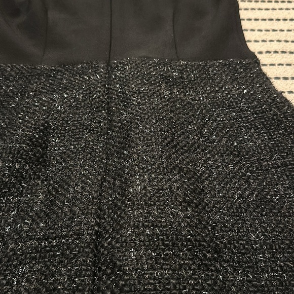 Marciano High Neck Black Dress with Zipper sparkly Tweed Bottom - Picture 4 of 6
